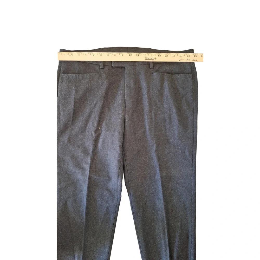 Gucci Mens Charcoal Gray Wool Blend Flat Front Straight Leg Dress Pants Italy